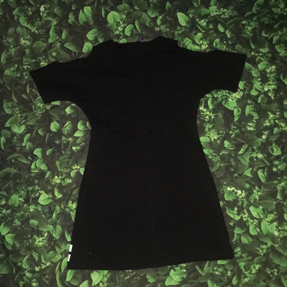 Black Varsity off the shoulder casual mini dress. - Picture 4 of 5